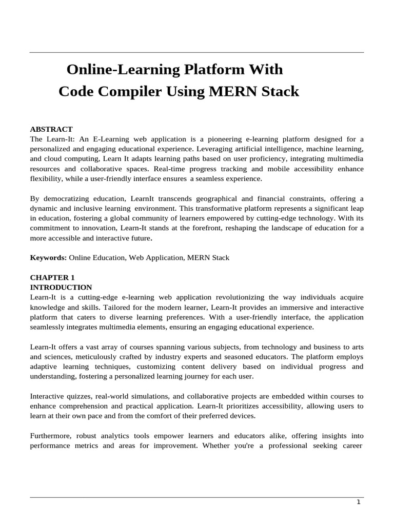 E Learning Documentation | PDF | Educational Technology | Document ...