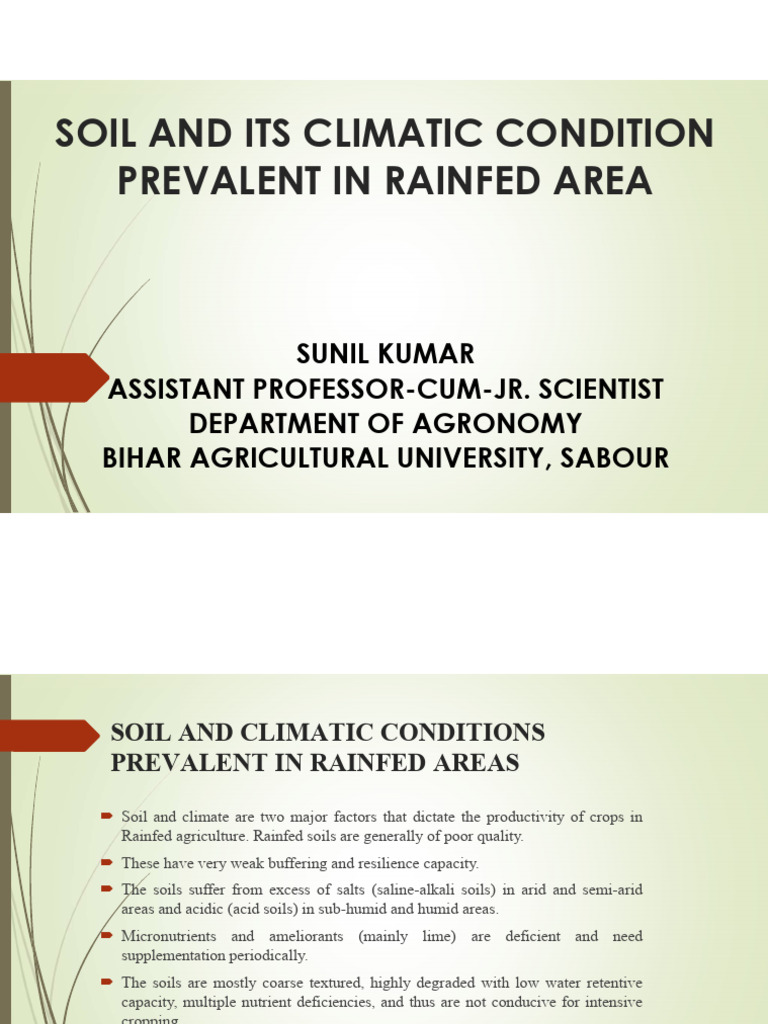 Rainfed Agriculture 1 | PDF | Drought | Soil