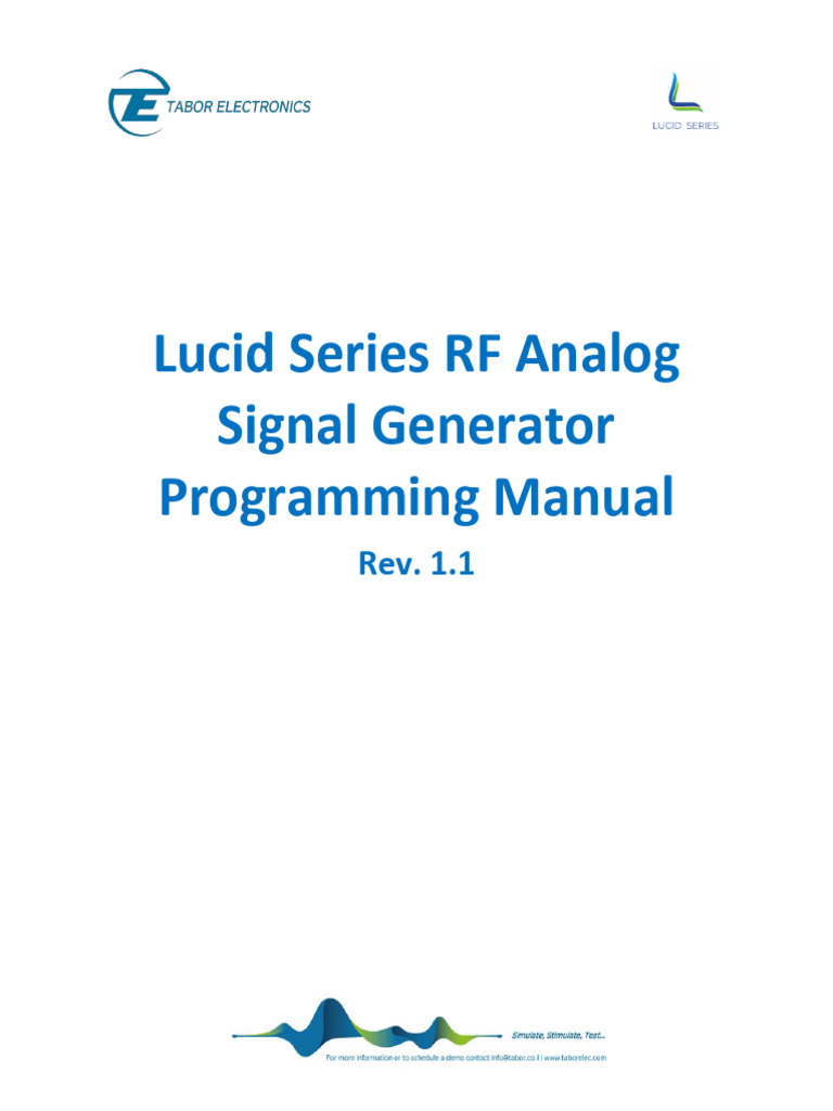 Lucid Programming Manual Rev | PDF | Frequency Modulation | Hertz