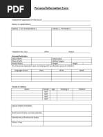 Candidate Information Form Template | PDF