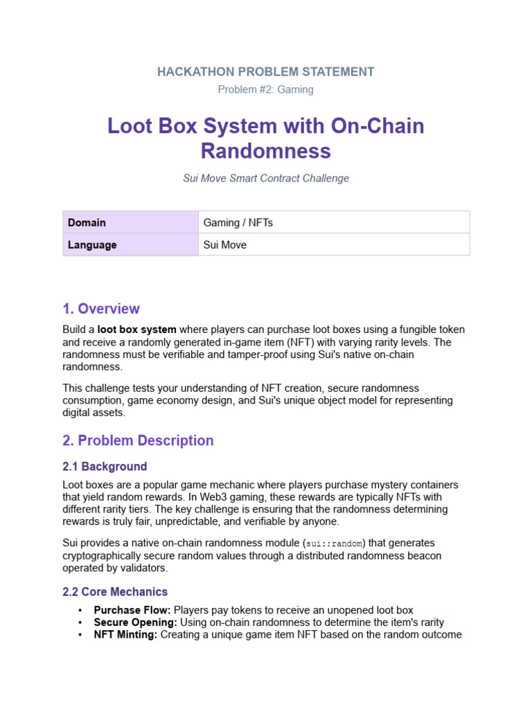 Problem Statement 2 Gaming Loot Box.docx85864d8 | PDF | Computing
