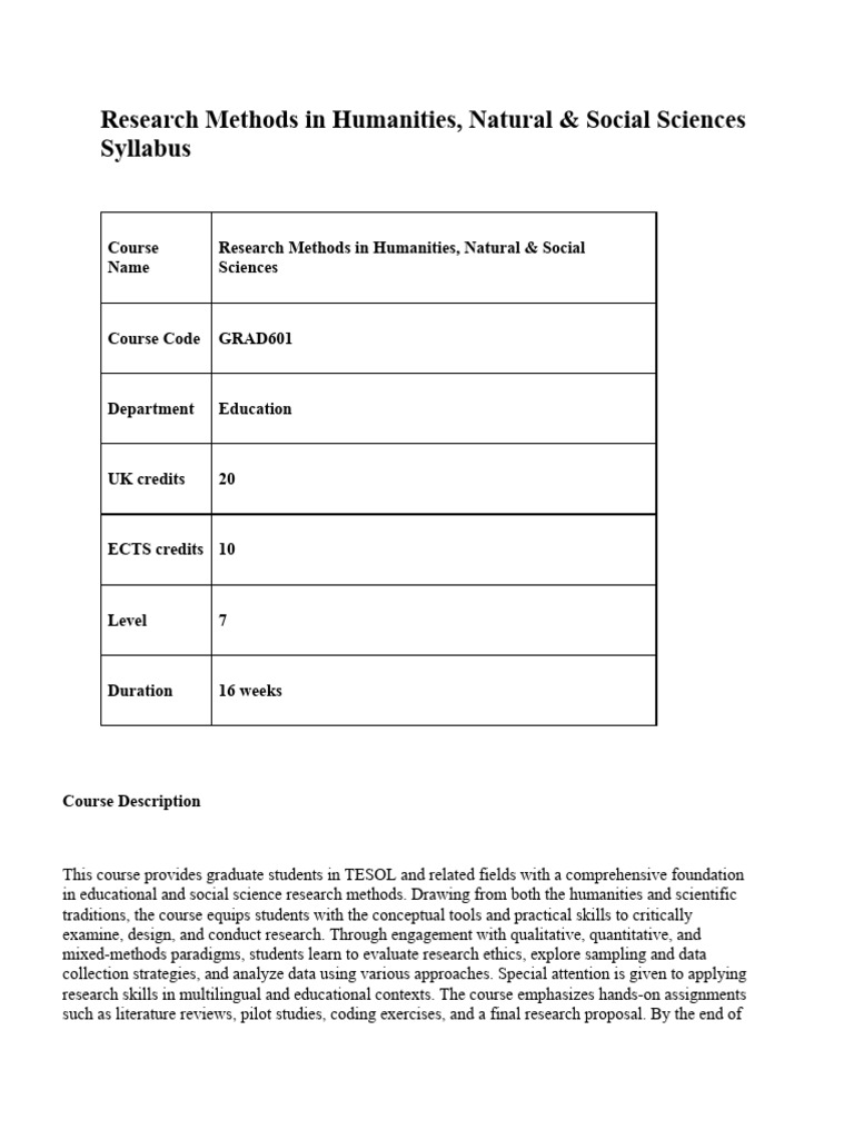 MA-Research Methods in Humanities | PDF | Methodology | Qualitative ...