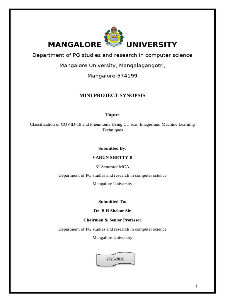 Mini Project Synopsis CT Image Classification | PDF | Machine Learning ...