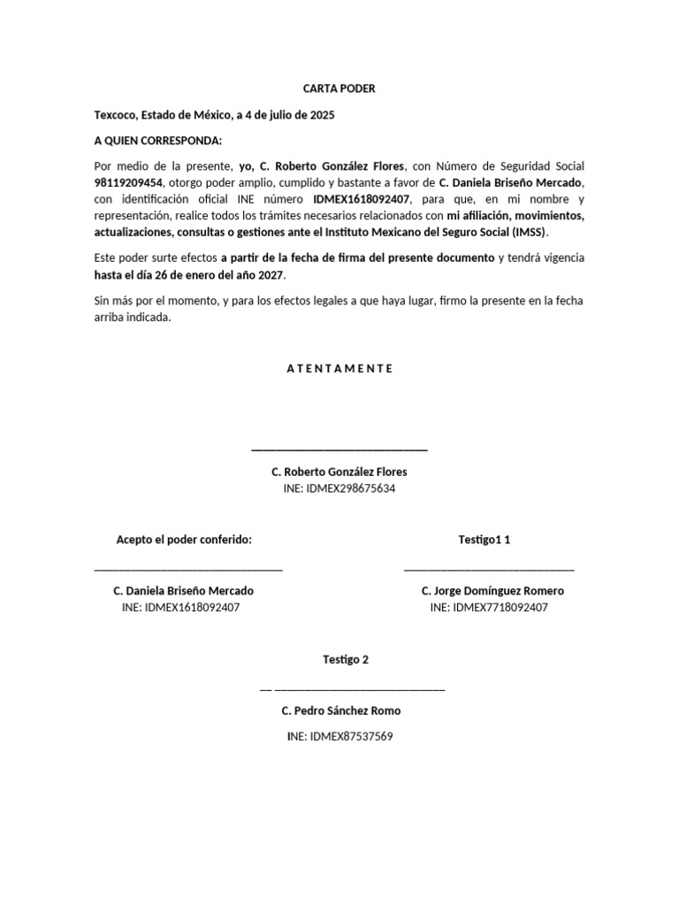 Carta Poder | PDF
