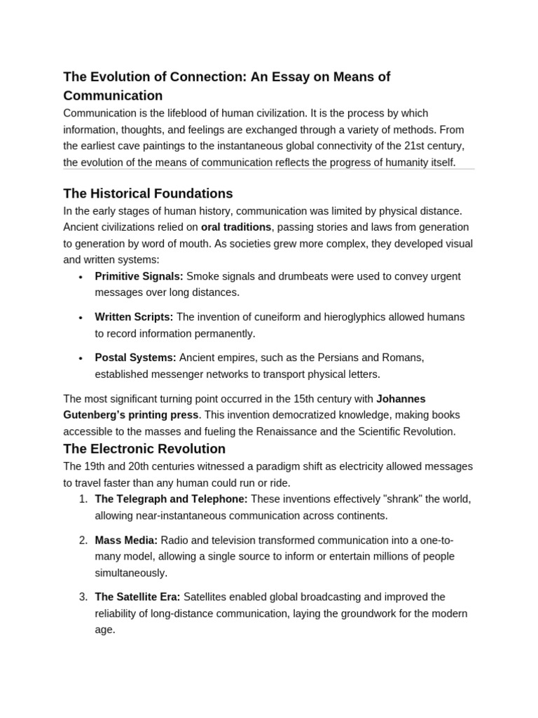 The Evolution of Connection | PDF | Communication | Information