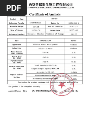 infiniwell bpc-157 coa certificate of analysis BPC-157 Coa