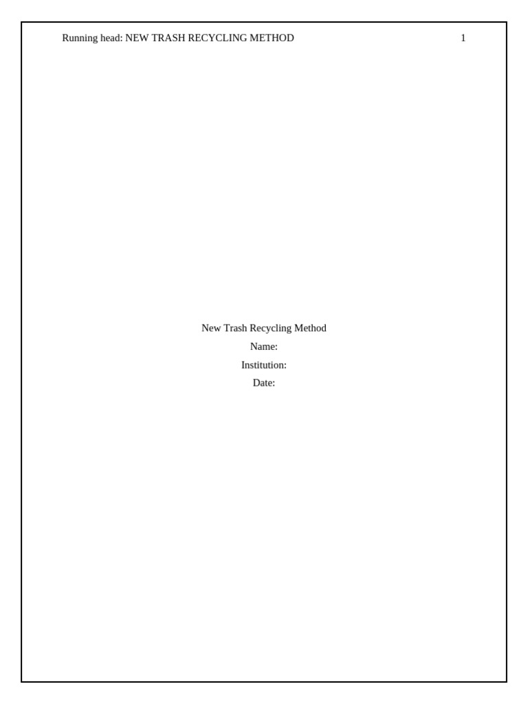 New Trash Recycling Method | PDF | Waste | Recycling