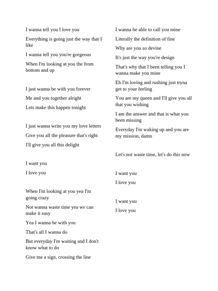 I Love You Lyrics | PDF
