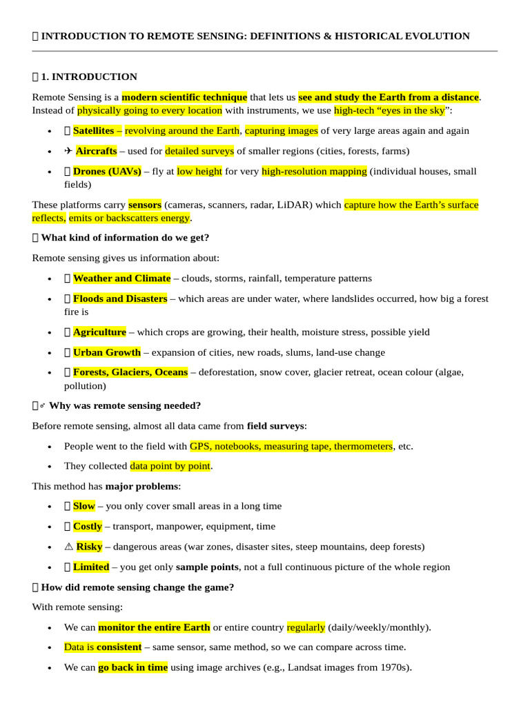 ? Introduction To Remote Sensin1 | PDF | Infrared | Electromagnetic ...