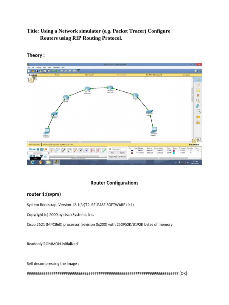 Assignment No. 2 A) Router Configuration Using RIP Protocol | PDF ...