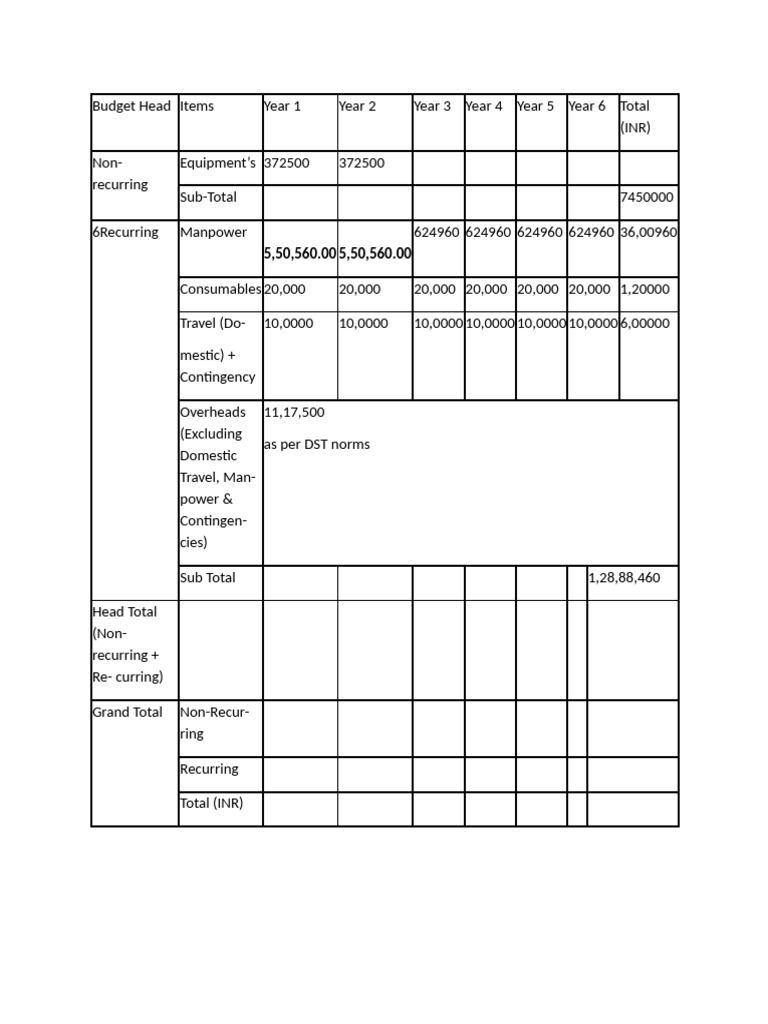 Budget Head-Initial Draft | PDF