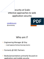 ZaneLackey. Security at Scale. Web Application Security in a Continuous Deployment Environment