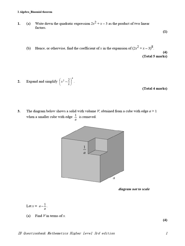1 Algebra - Binomial Theorem | PDF