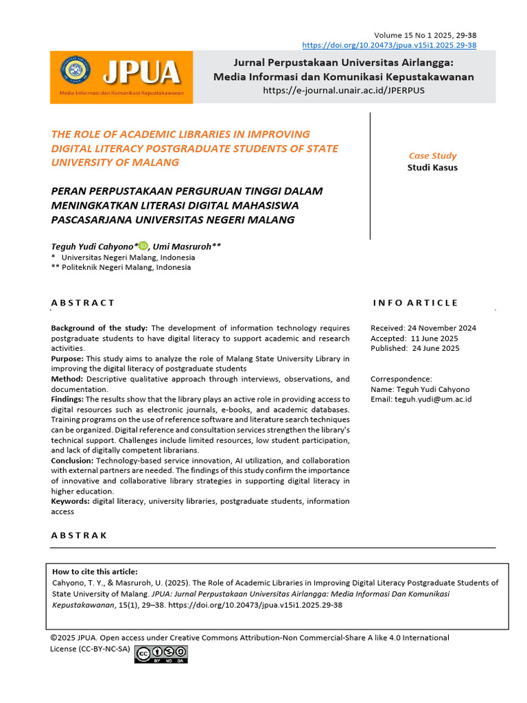 The Role of Academic Libraries in Improving Digital Literacy ...