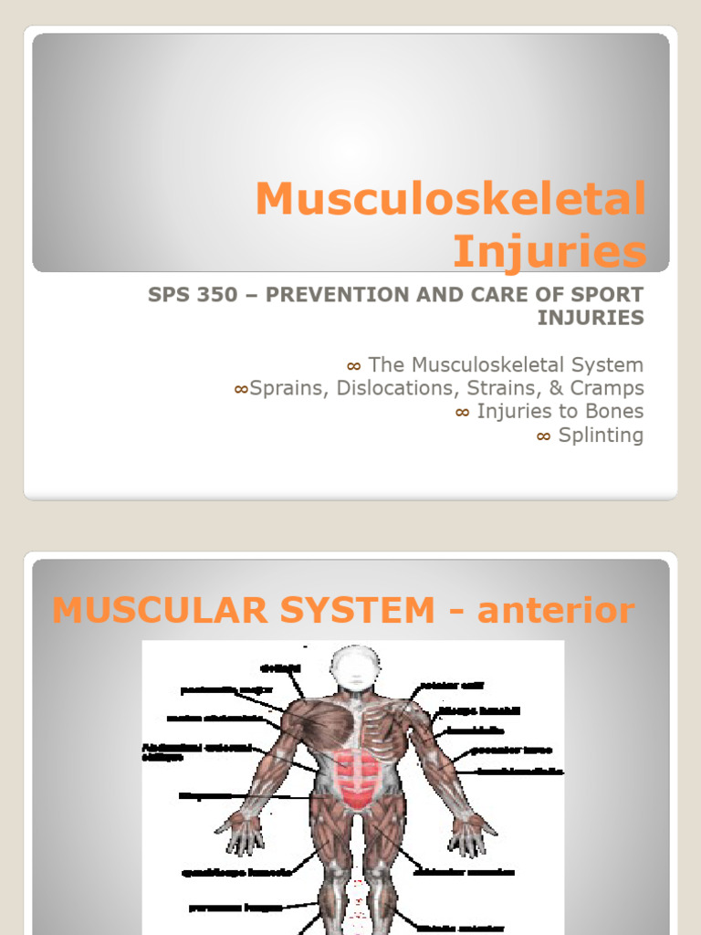 Musculoskeletal Injuries | PDF | Human Musculoskeletal System | Joint