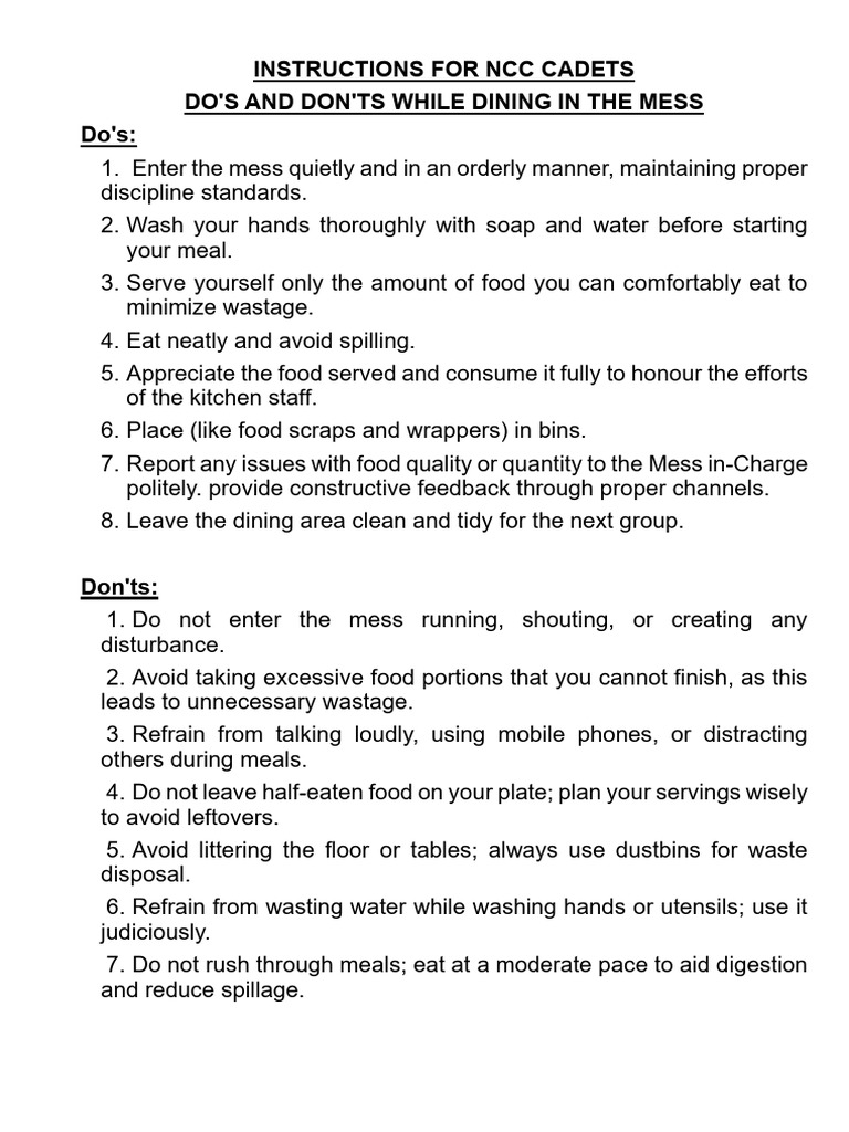 Mess Instrs | PDF