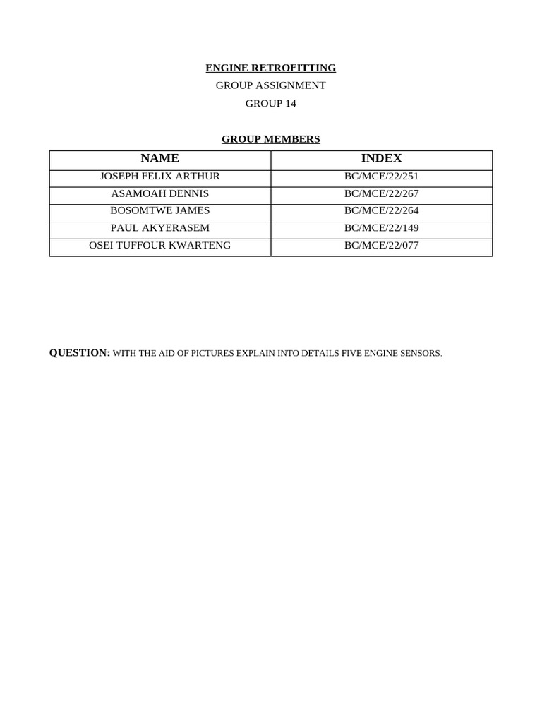 Engine Retrofitting Group Assignment | PDF | Sensor | Turbocharger