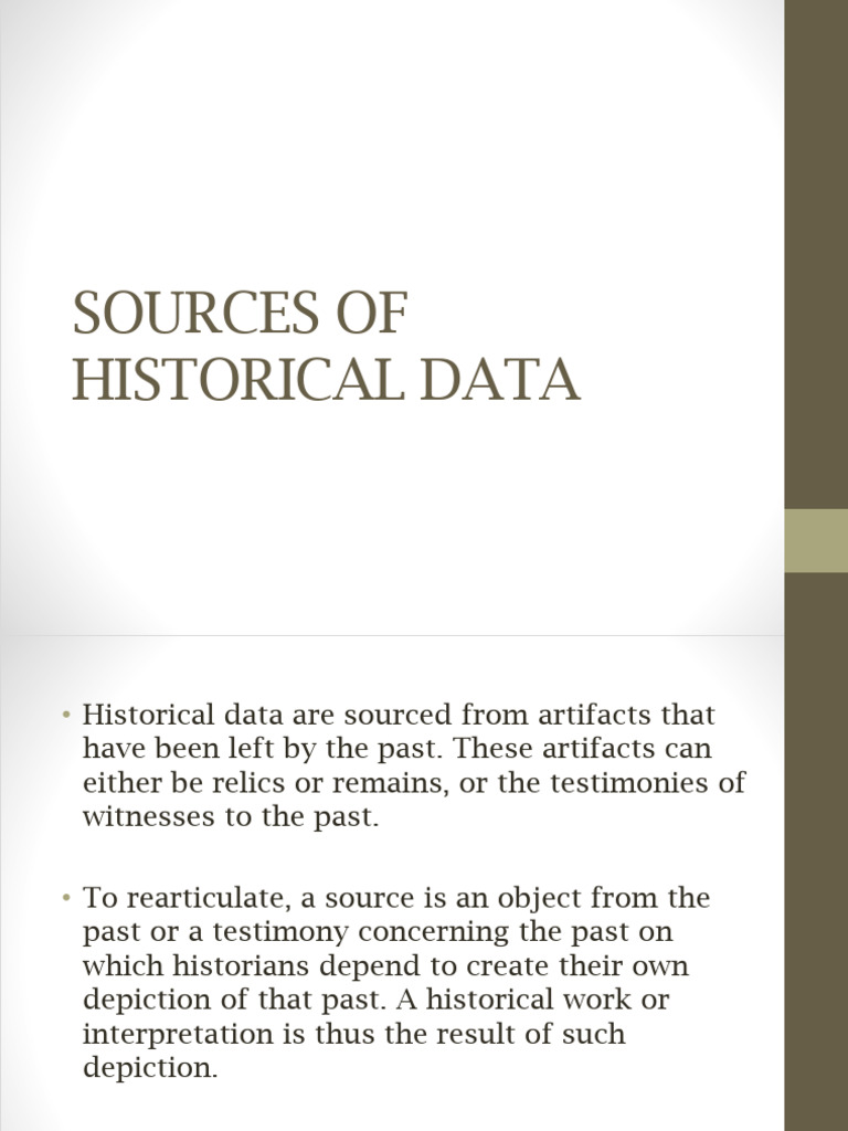 Sources of Historical Data | PDF | Artifact (Archaeology) | Narrative