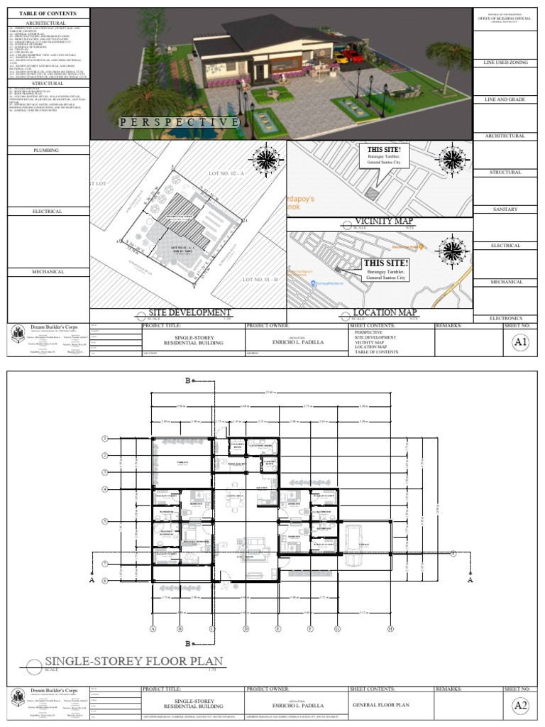 Group 1 Single Storey Residential Building | PDF | Bedroom | Room