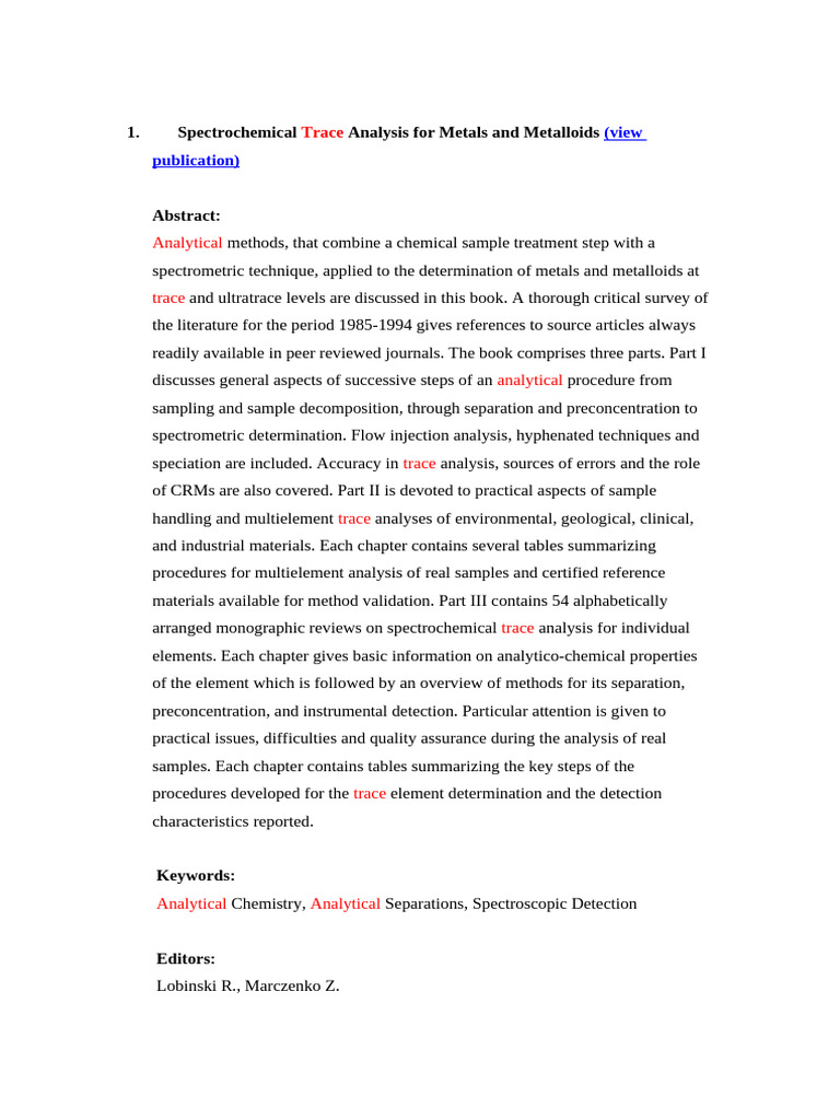 Analisis Unsur Runut | PDF | High Performance Liquid Chromatography ...