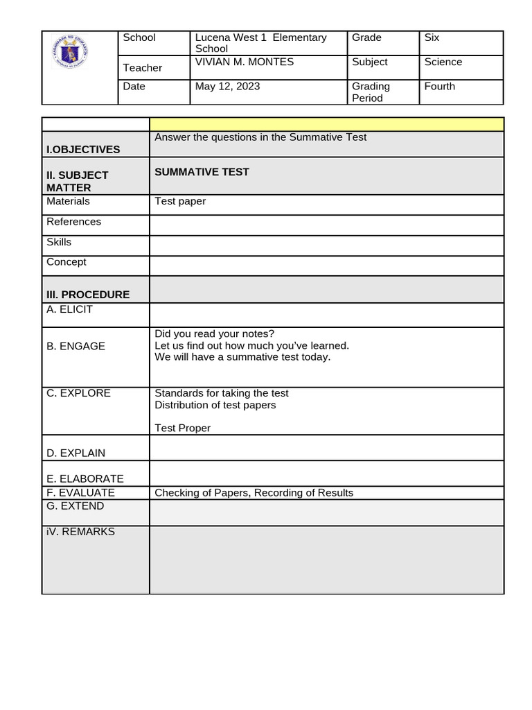 Q4 Week 2 Day 5 Summative Test | PDF