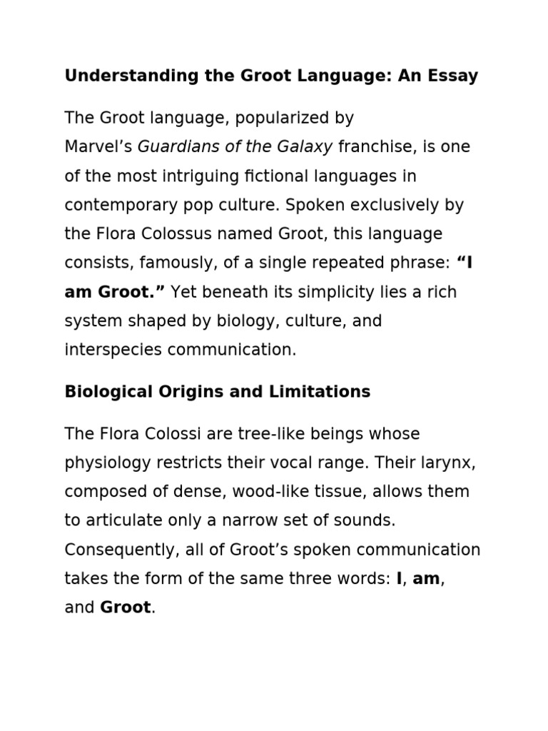 Understanding The Groot Language | PDF | Communication | Nonverbal ...