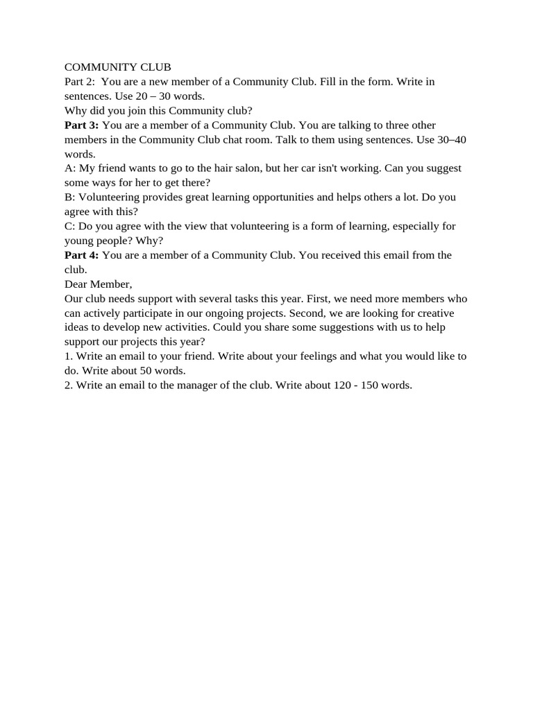 Community Club | PDF