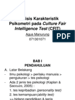 Analisis Karakteristik Psikometri Pada Culture Fair Intelligence Test