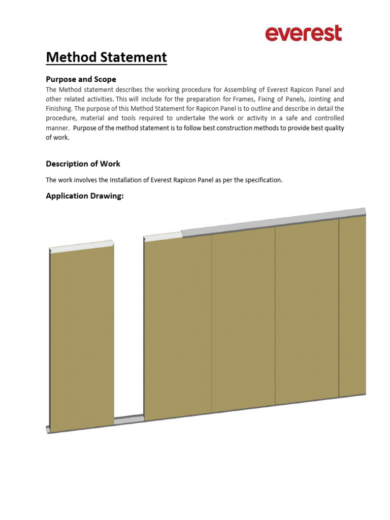 Method Statement For Solid Dry Wall | PDF | Wall | Tools
