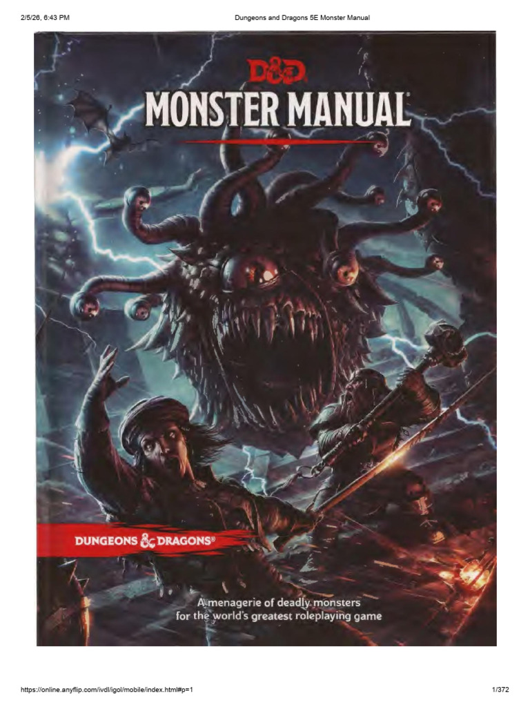 Dungeons and Dragons 5E Monster Manual | PDF | Fantasy Games | Tsr, Inc.