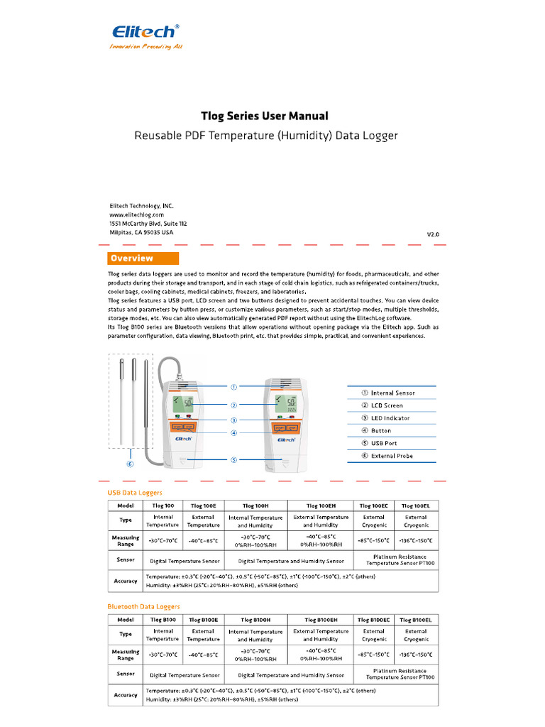 Tlog 100 Series - Product Manual - English Conventional - V2.0 | PDF