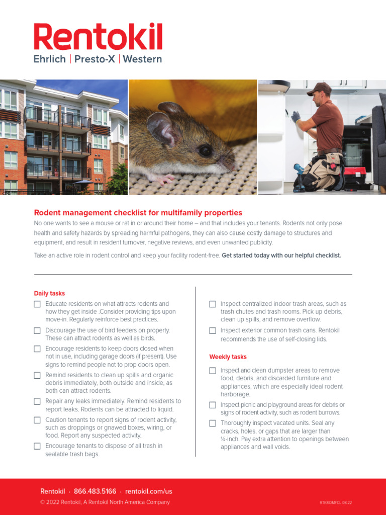 Rodent Checklist Multifamily | PDF | Waste | Roof