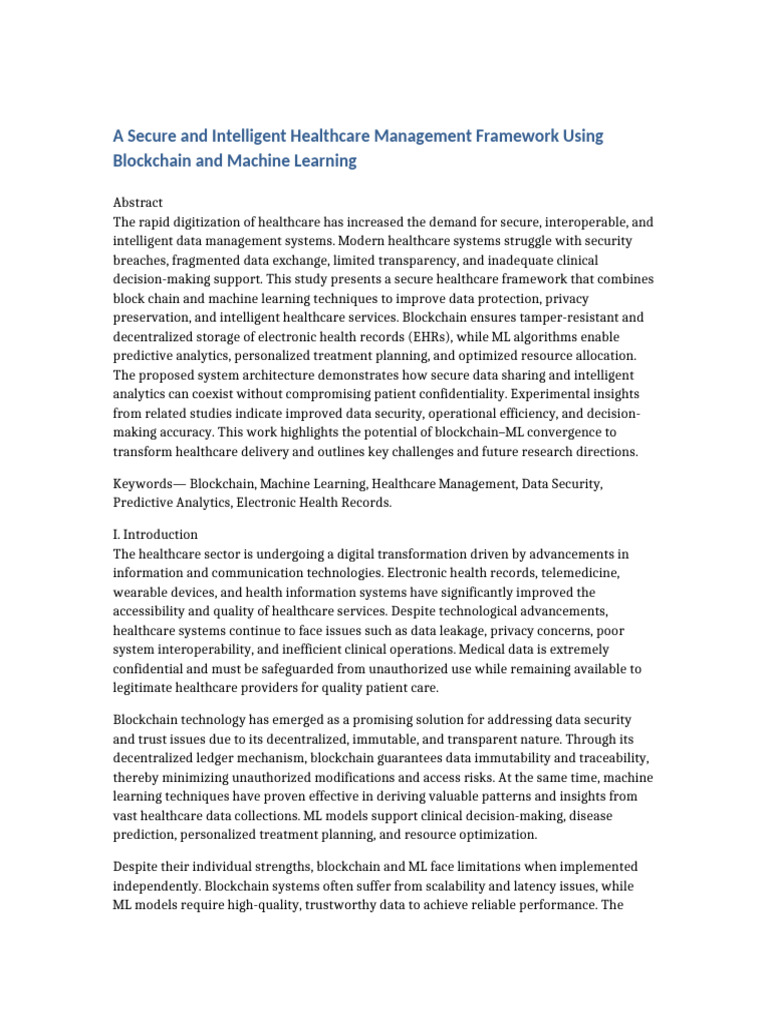 IEEE Healthcare Blockchain ML Paper | PDF | Electronic Health Record ...