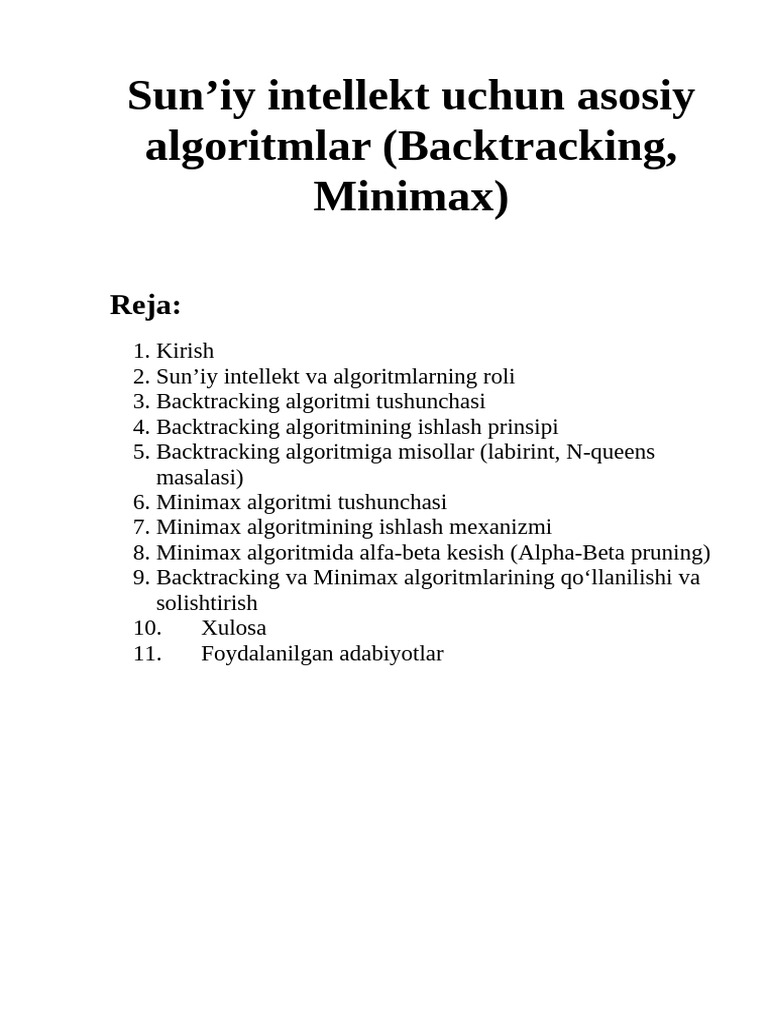 Suniy Intelekt | PDF