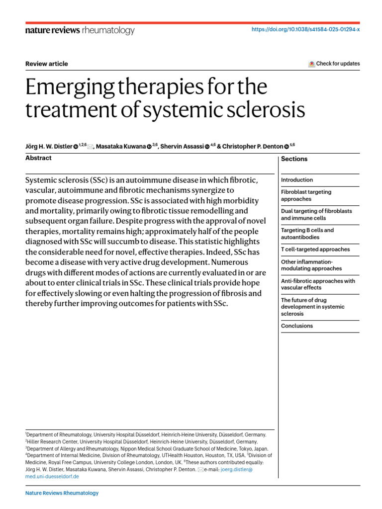 Emerging Therapies For The Treatment of Systemic Sclerosis - Nature ...