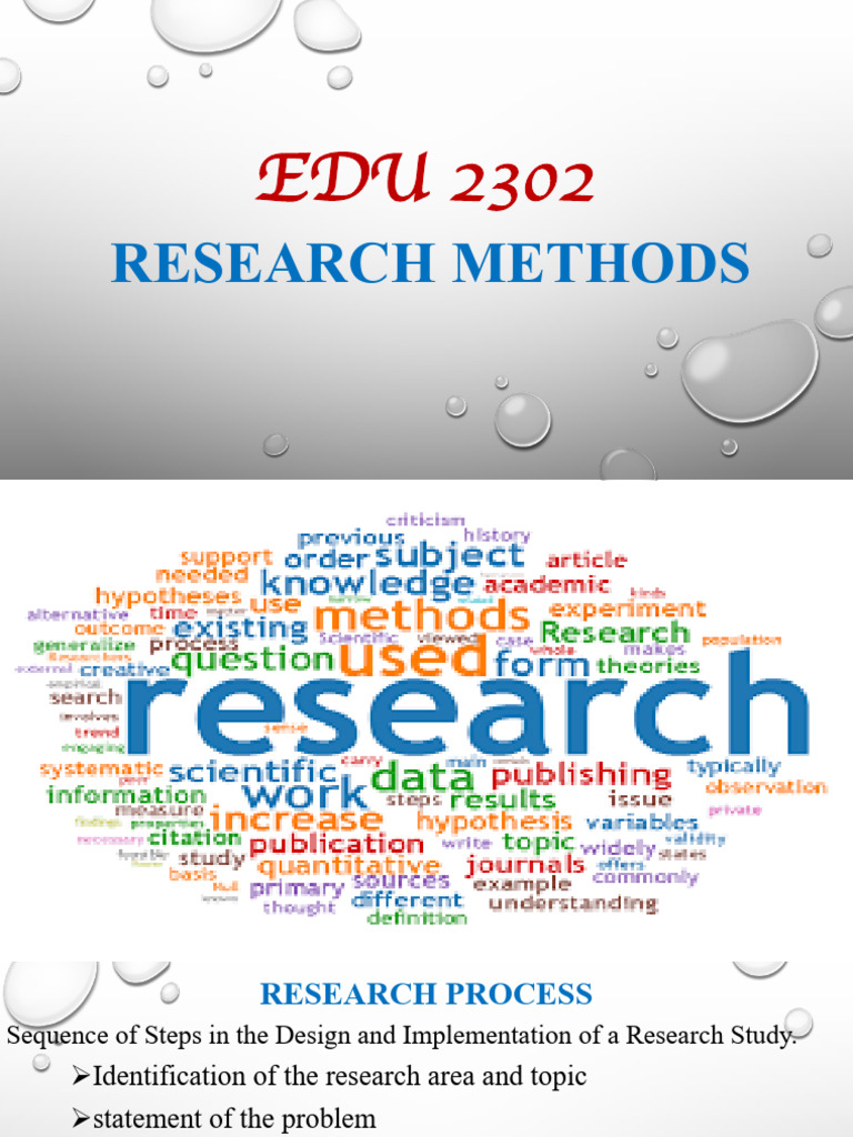 EDU 2302 - Research Process Class 2 | PDF | Hypothesis | Statistics