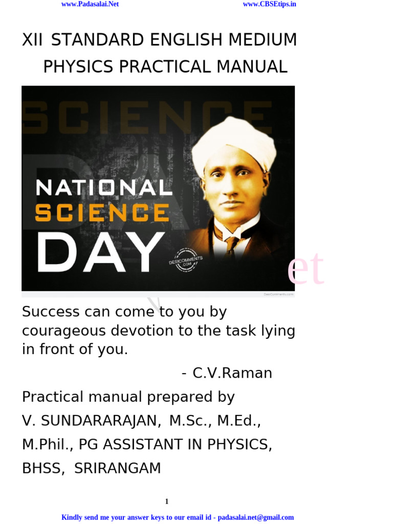 12th Physics EM Practical Manual Study Materials English Medium PDF ...