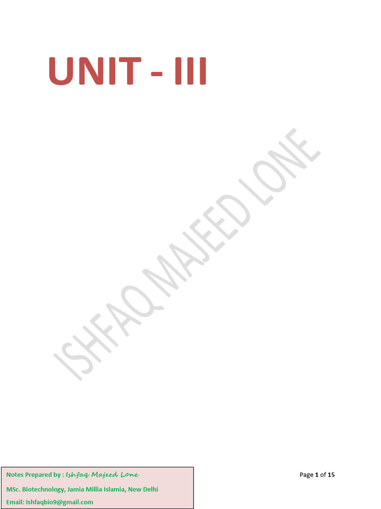 (Unit - 03) Genomics & Bioinformatics | PDF | National Center For ...
