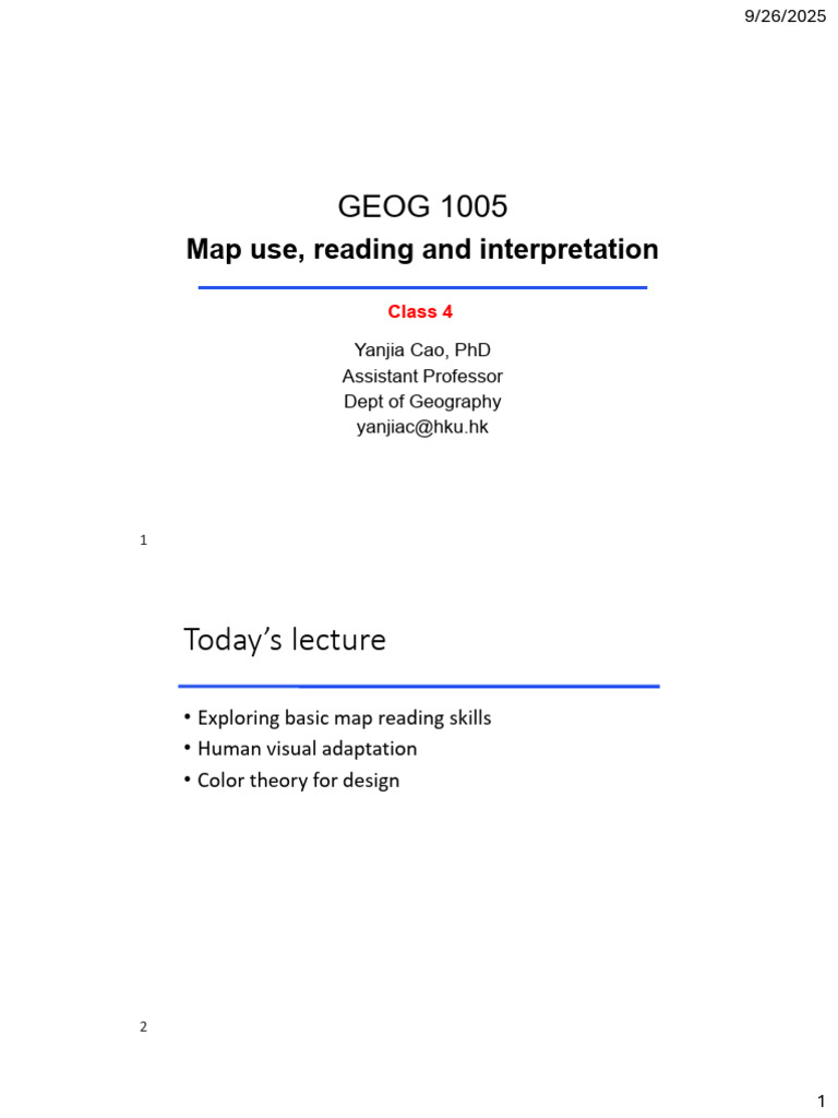 Lecture 4 Map Reading and Human Visual | PDF | Color | Rgb Color Model