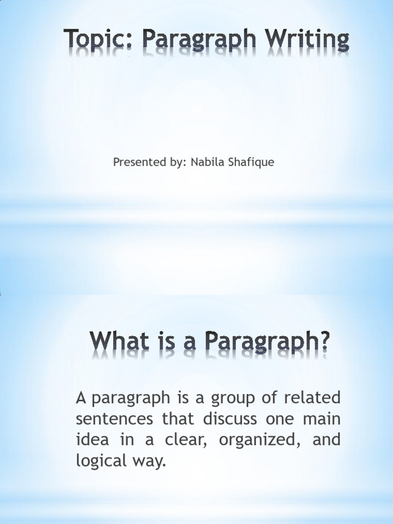 Paragraph Writing Slides | PDF | Human Communication | Cognitive Science