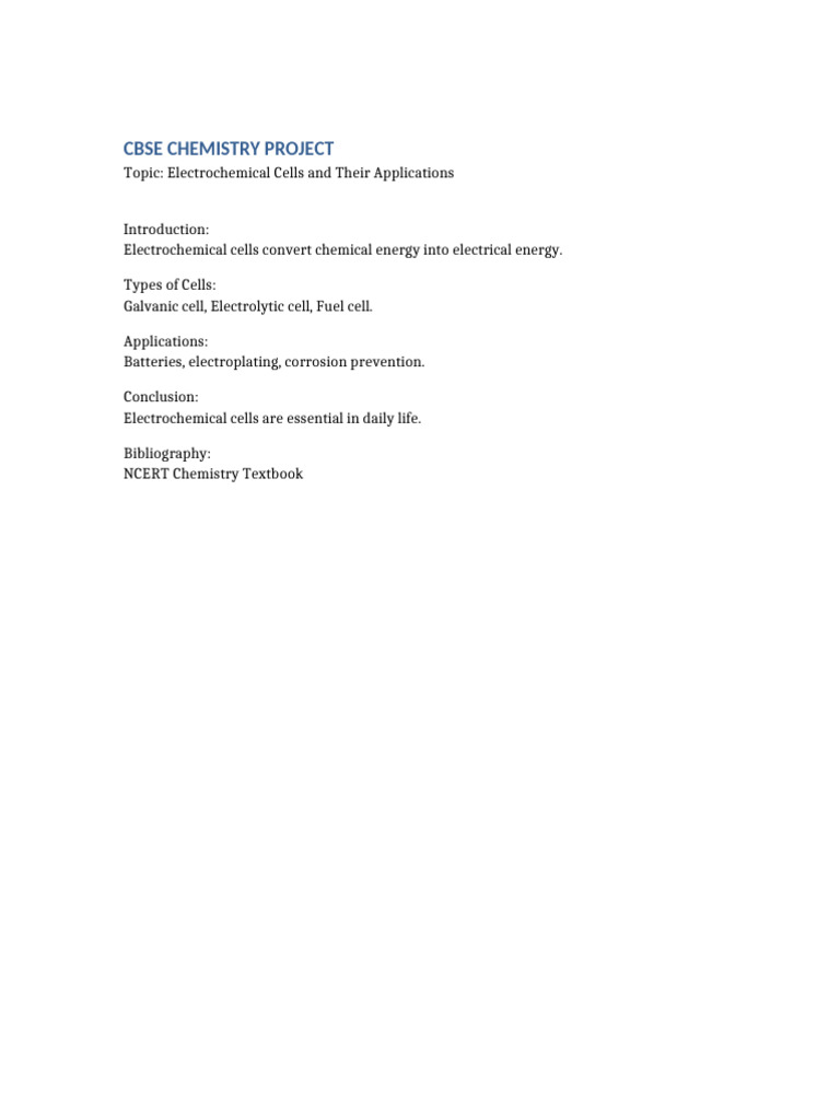 Chemistry CBSE Project | PDF