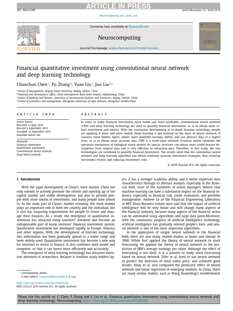 Financial Quantitative Investment Using Convolutional Neural Network ...