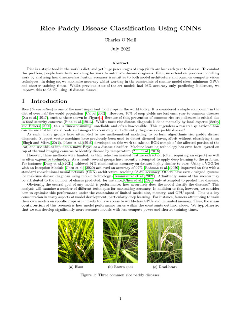 2023-Rice Paddy Disease Classification Using CNNs | PDF | Applied ...