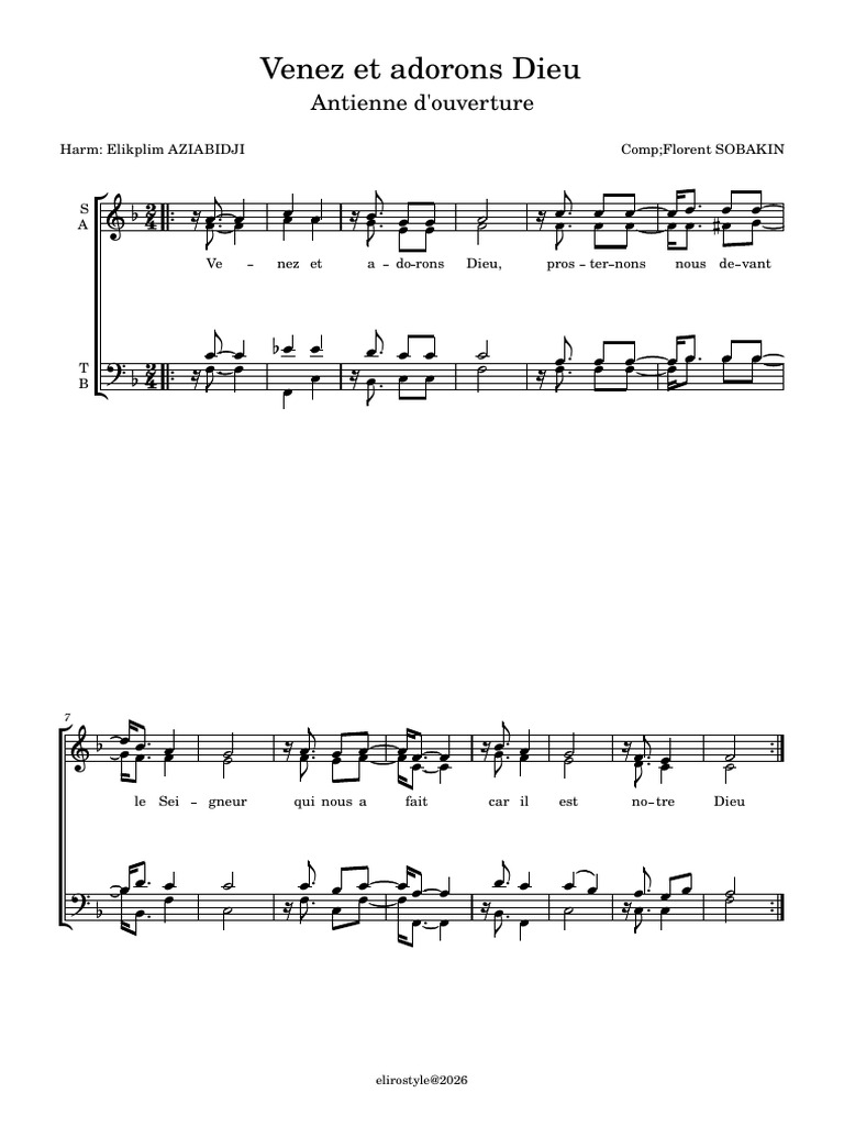Venez Et Adorons Dieu | PDF