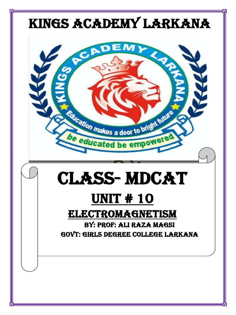 Unit 10 Electromagnetism by Prof Ali Raza Magsi | PDF | Magnetic Field ...