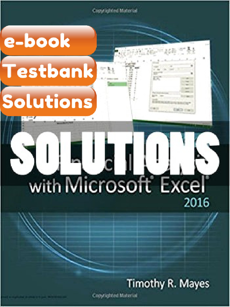 Testbank Financial Analysis With Microsoft Excel 2016 8 Ed Mayes Fast ...
