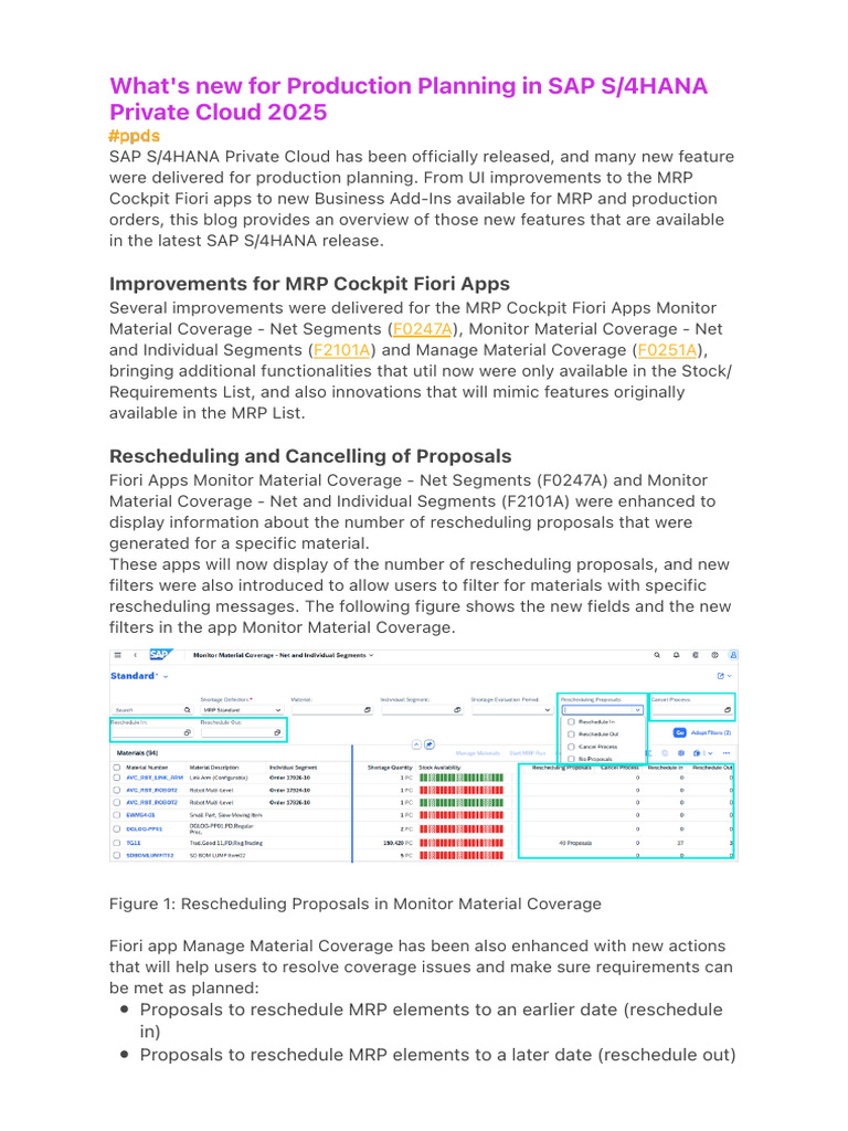 What's New For Production Planning in SAP S:4HANA Private Cloud 2025 ...