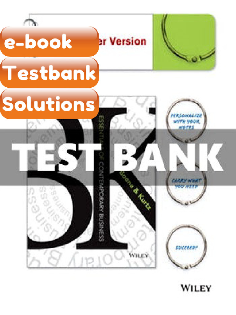 Testbank Essentials of Contemporary Business 1st Edition Boone Download ...