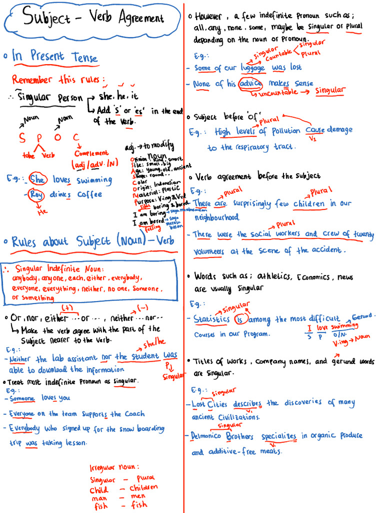 Subject Verb Agreement | PDF