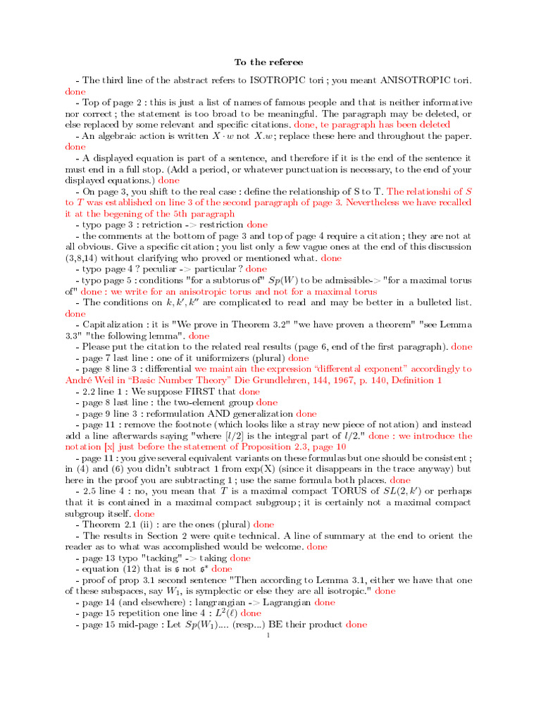 Answer To The Referee | PDF | Theorem | Mathematics